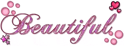 the word beautiful is written in pink and purple with hearts and stars