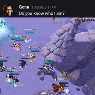 a screen shot of a video game with the words " do you know who i am "