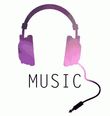 a pair of headphones with a cable attached to them and the word music .