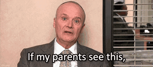 an older man in a suit and tie is saying `` if my parents see this , ''