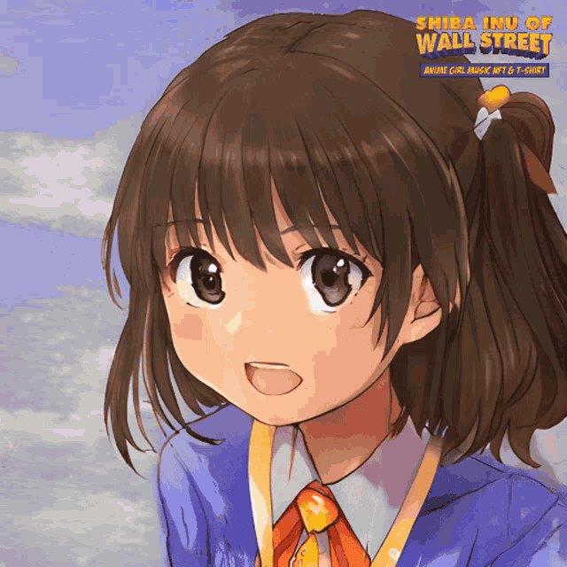 a drawing of a girl with the words shiba inu of wall street below her