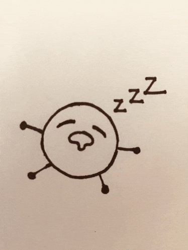 a drawing of a sleeping cartoon character with the letters zzz above it