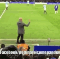 a man stands on a soccer field in front of a banner that says facebook / pettinarsicomepandev