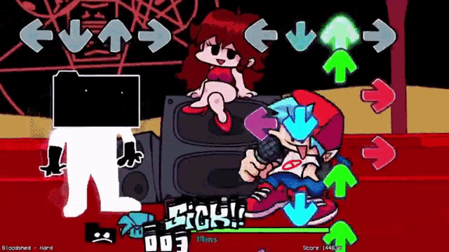 a man and a woman are playing a video game called fnf