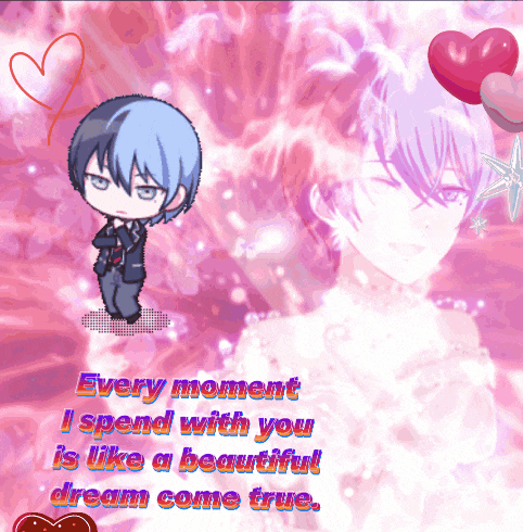 a picture of a boy with the words " every moment i spend with you is like a beautiful dream come true " on it