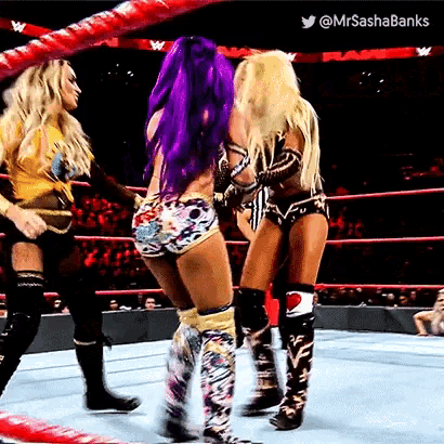 Sasha Banks Trish Stratus GIF