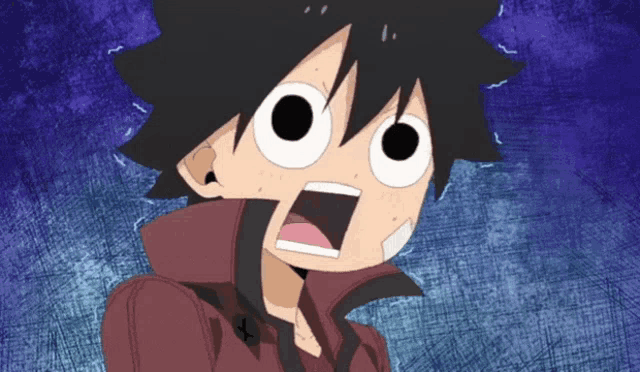 a cartoon character with big eyes and a surprised look on his face