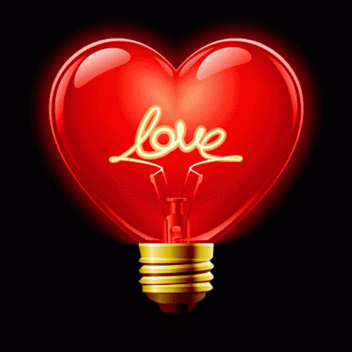 Love Heart Light Bulb GIF - Love Heart Light Bulb Red GIFs
