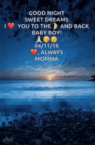 good night sweet dreams you to the moon and back baby boy !