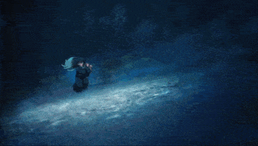a man is fighting a monster with a sword in a cartoon .