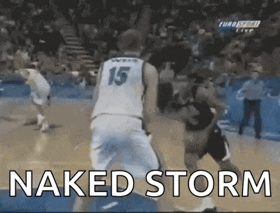 a basketball player with the number 15 on his jersey is dribbling the ball .