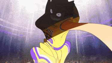 a cartoon drawing of a person wearing a yellow jersey with the number 66