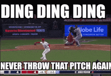 a baseball pitcher is about to throw a pitch with the caption " ding ding ding "