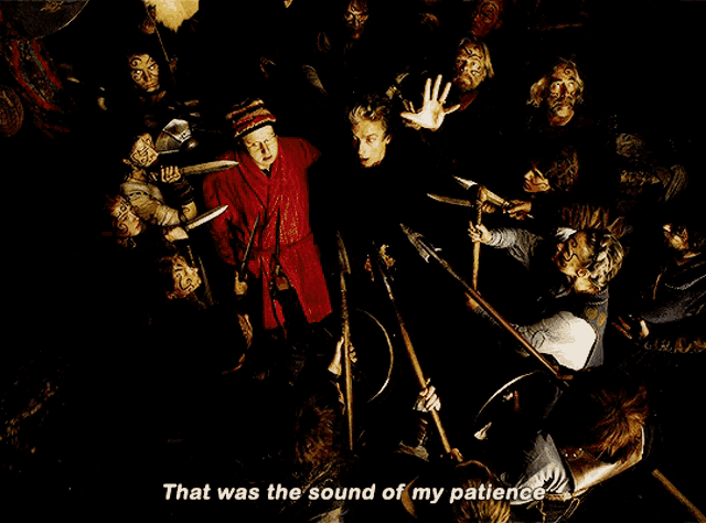a man says that was the sound of my patience while standing next to another man