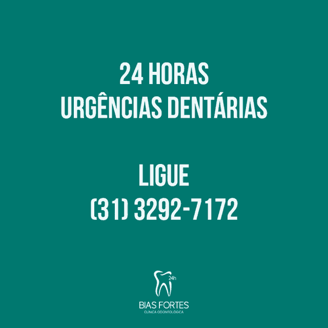 a green background with the words 24 horas urgencias dentarias ligue ( 31 ) 3296-7172