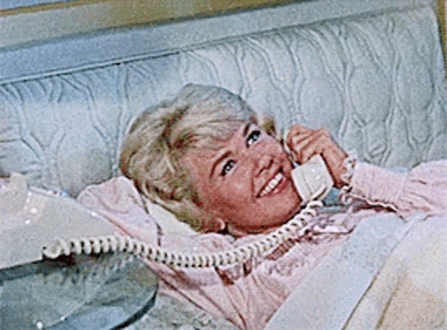 Doris Day Phone Pillow Talk Telephone Conversation GIF