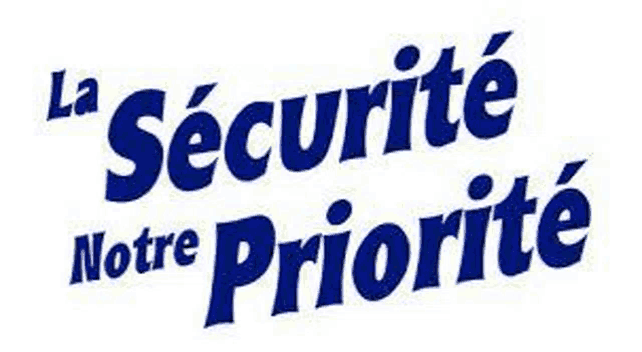 a blue and white logo for la securite notre priorite