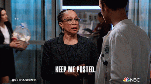 Keep Me Posted Sharon Goodwin GIF - Keep Me Posted Sharon Goodwin Dr Will Halstead GIFs