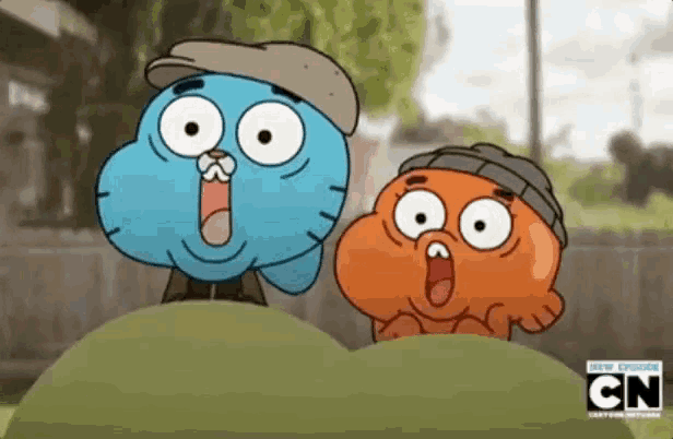 two cartoon characters from the amazing world of gumball
