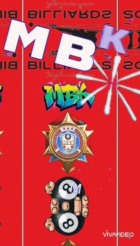 mbk is written on a red background with graffiti on it