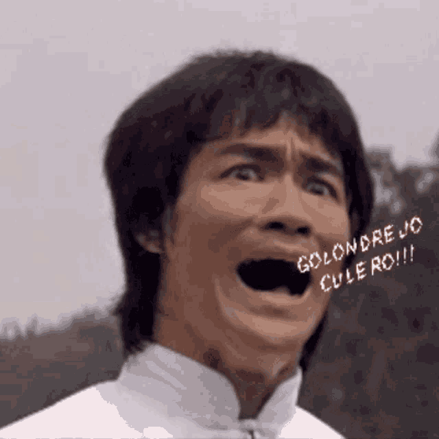 a close up of a man 's face with the words " golodrejo culero " written on the bottom
