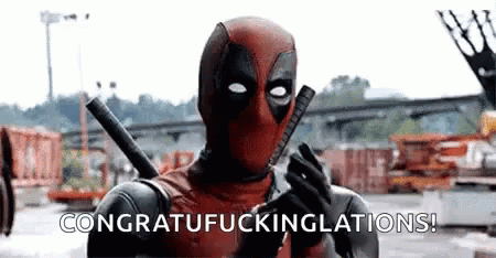 Deadpool Clapping GIF - Deadpool Clapping Congratu Fucking Lations GIFs