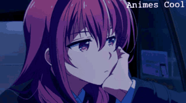 a picture of a girl with red hair and the words animes cool below her