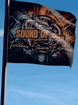 a colorful flag that says sound of soul on it