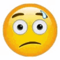 a smiley face with sweat coming out of its eyes and a tear coming out of its eye .