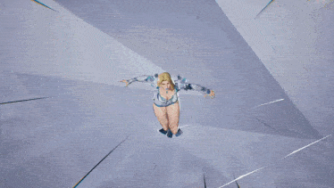 a close up of a woman 's breasts in a video game character