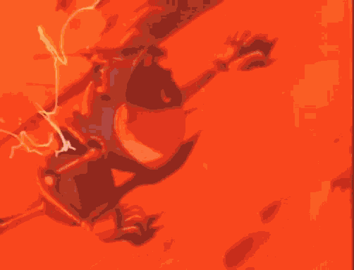 a painting of a volcano with lava coming out of it 's mouth
