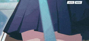 a girl 's skirt is shown with the auto and menu buttons visible