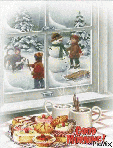 Good Morning Christmas GIF - Good Morning Christmas Snow GIFs