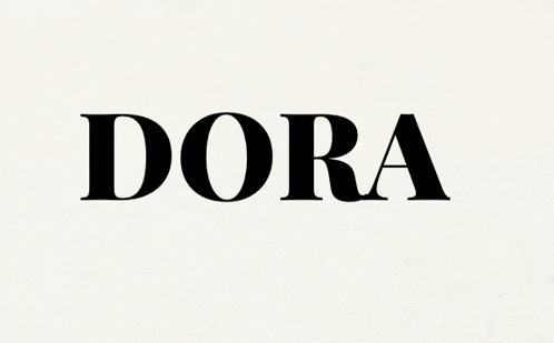 a white background with the word dora written in black letters
