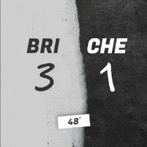 a black and white poster with the words bri che 1 on it