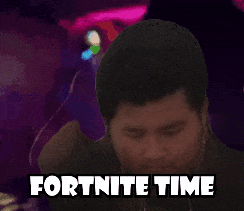 a picture of a man with the words " fortnite time " below him