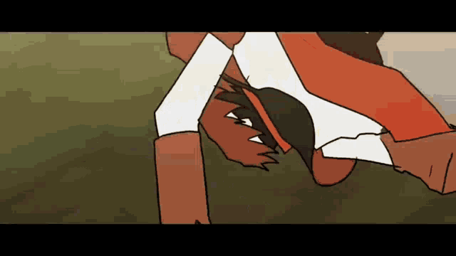 a cartoon of a person laying on the ground with their arms outstretched .