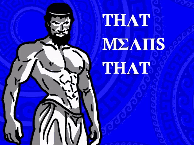 a drawing of a man with the words " someone fucked your mother " above him
