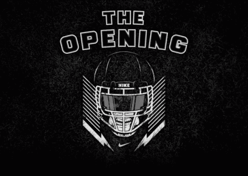 a football helmet with the words " the opening " on it