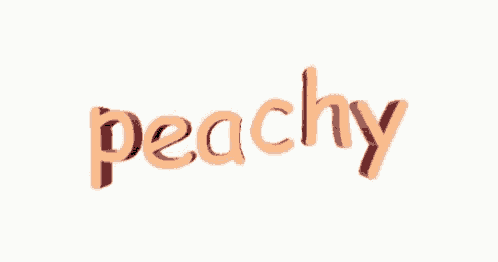 a white background with the word peachy written in orange