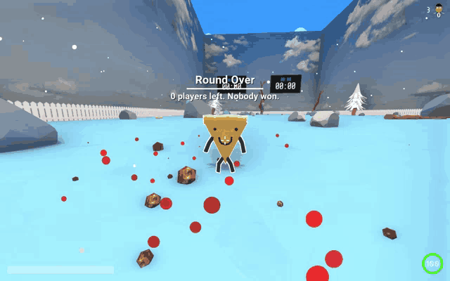 a screenshot of a video game that says round over on it