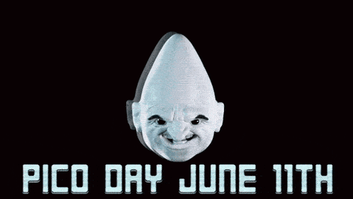 a poster for pico day june 11th with a cartoon face