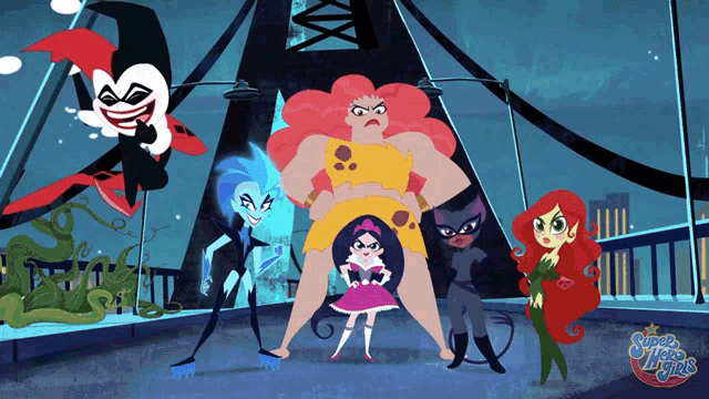 a group of super hero girls are posing for a picture