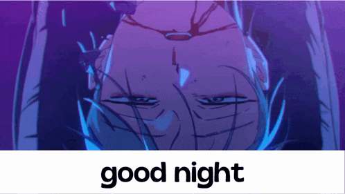 a picture of a person and the words good night