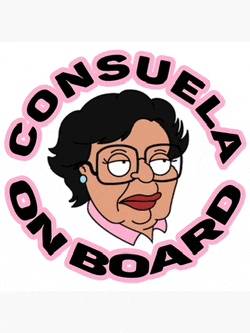 a logo for consuela on board with a woman 's face
