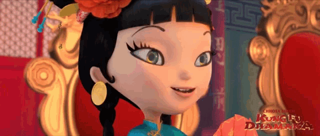 a picture of a cartoon character with kungfu dragons on the bottom