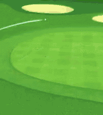 a close up of a golf course with a ball on the green .