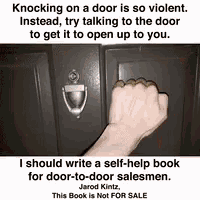 a picture of a person knocking on a door with a quote from jarod kintz