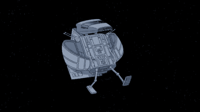 a cartoon drawing of a space ship flying through the stars .
