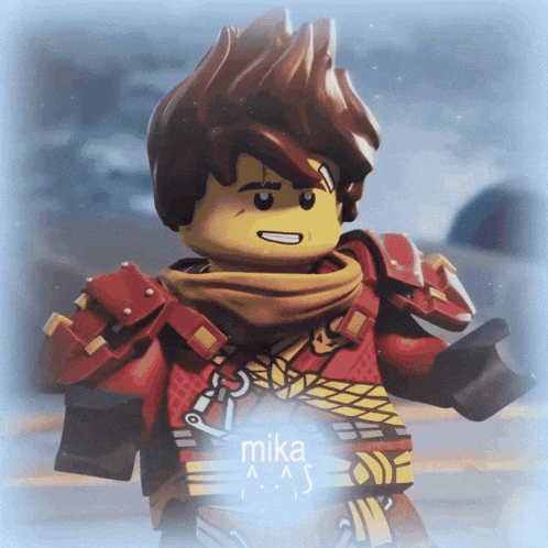 a picture of a lego character with the name mika written on it